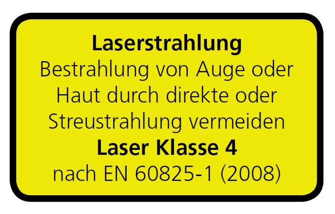 Laserwarnschild für Laser Klasse 4 nach EN 60825-1