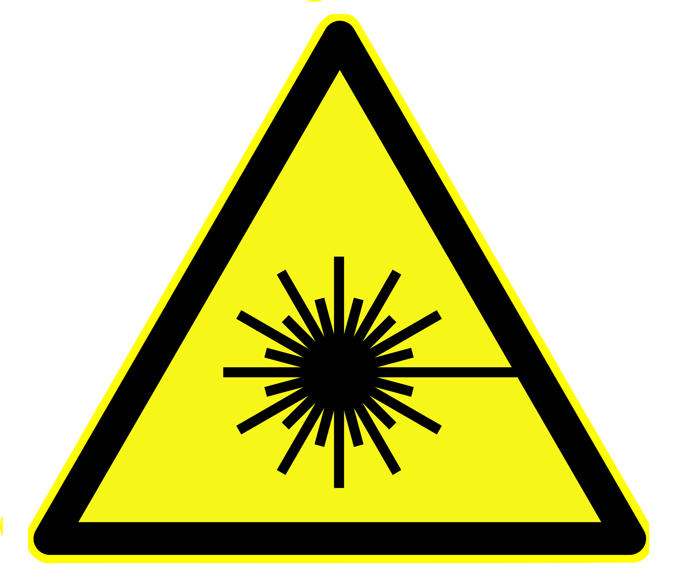 Piktogramm zur Warnung vor Laseranwendungen und Laserstrahlung