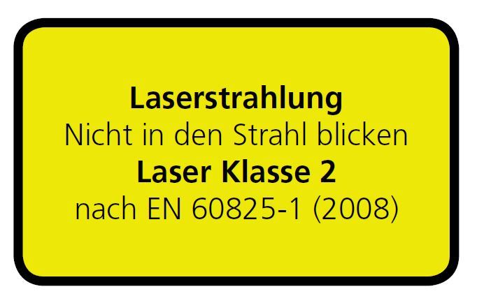 Laserwarnschild für Laser Klasse 2 nach EN 60825-1